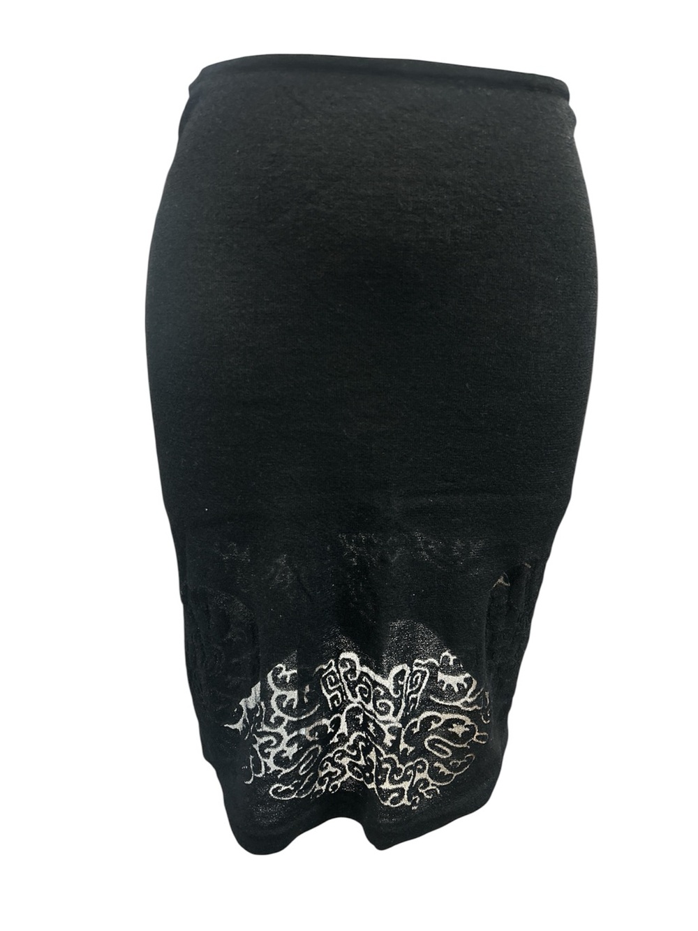 90’s Vivienne Tam mesh floral hem A-line skirt black M